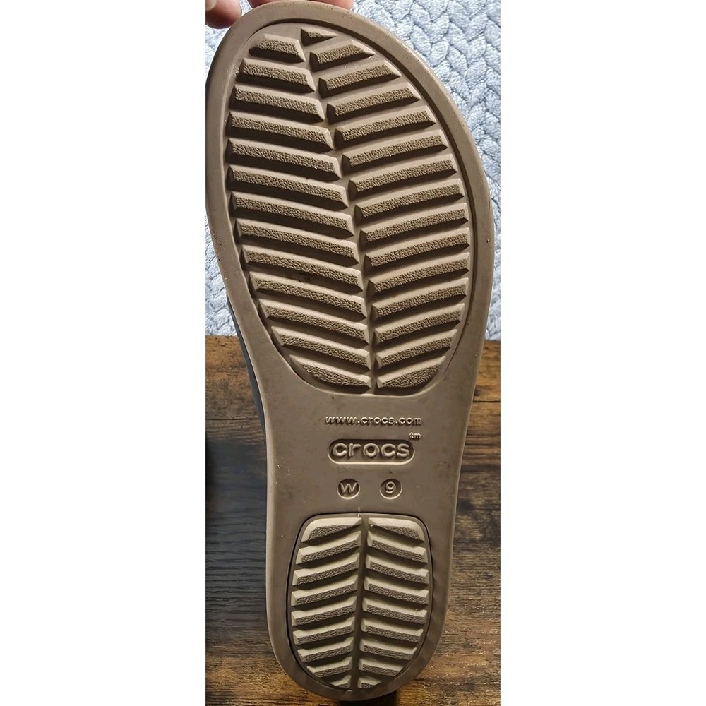 Crocs Womens Brooklyn Buckle Navy Lite Ride Wedge Slide Sandals Size 9 Dbl Strap - Picture 11 of 13